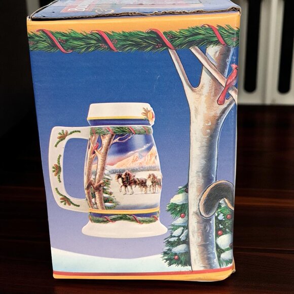 BUDWEISER 2000 Holiday STEIN Beer MUG "Holiday in the Mountains" in Box COA - Picture 10 of 13